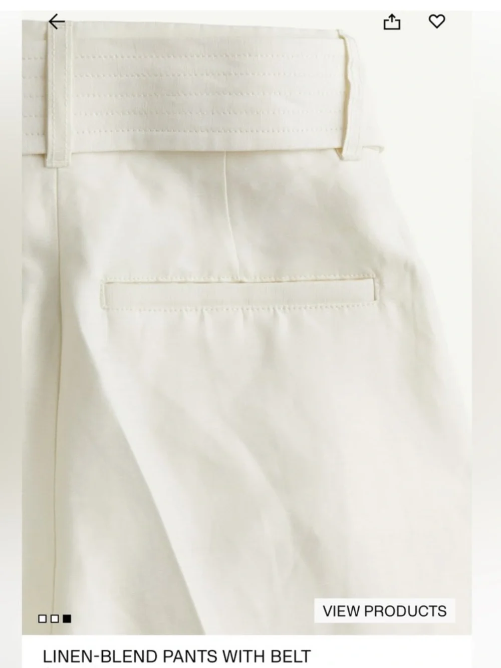 H&M Cream Wide Leg Pants